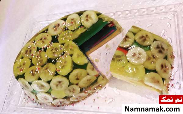 ژله ویترینی با موز