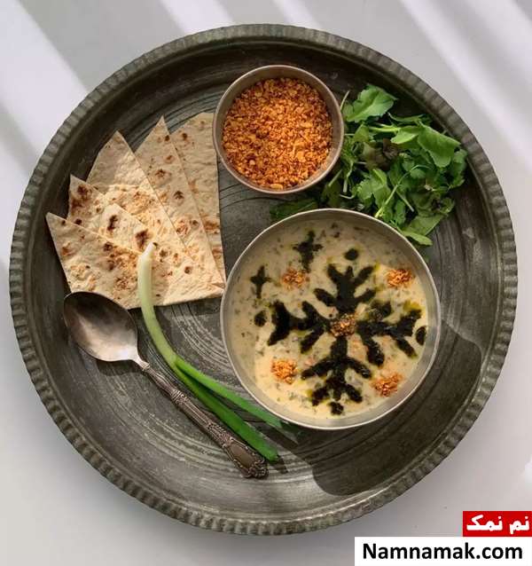 آش دوغ بدون نخود