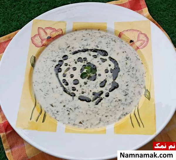 آش دوغ بدون نخود