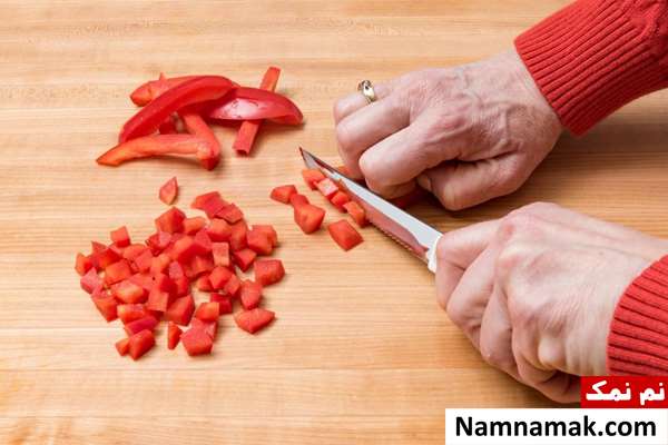آموزش بهترین روش خرد کردن فلفل دلمه ای