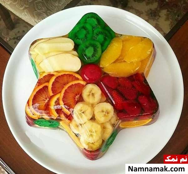 تزیین ژله با میوه با عکس و تصویر
