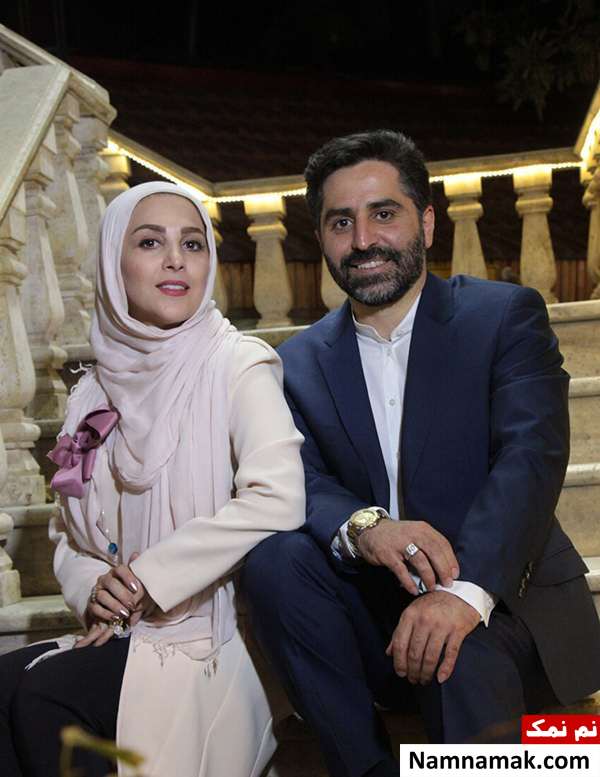 ژیلا صادقی مجری و همسرش محسن رجبی