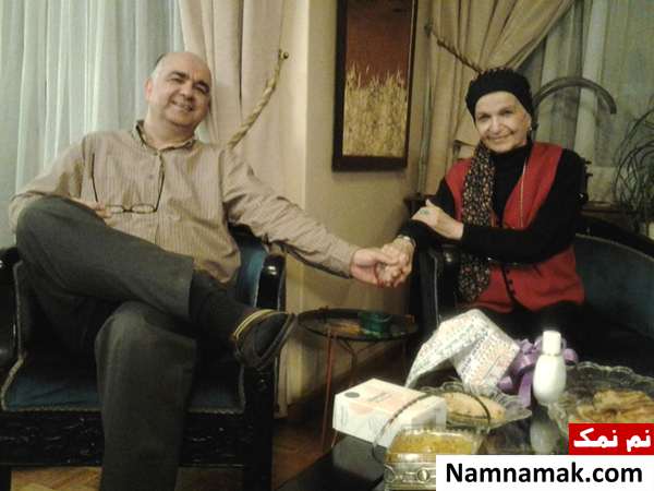 ژانت لازاریان همسر نجف دریابندری در کنار پسرش آرش