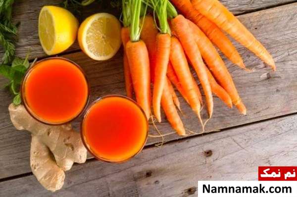 آب هویج و زنجبیل فواید آب هویج و زنجبیل و زردچوبه برای بدن
