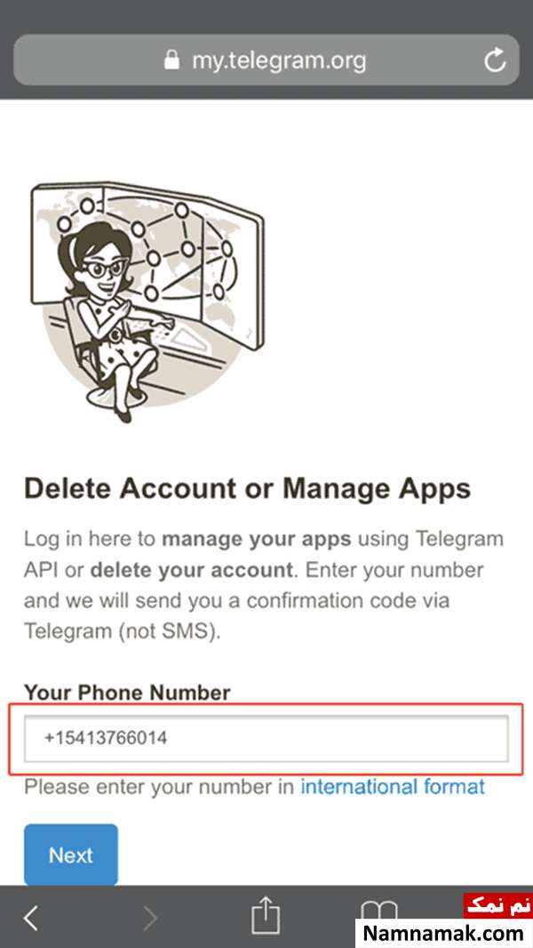 delet acounts telegram