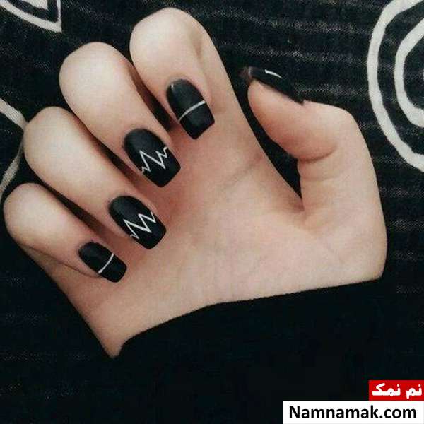 دیزاین ناخن با طرح ضربان قلب