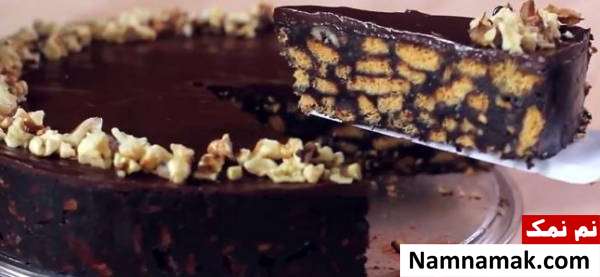 کیک بدون فر طرز تهیه کیک بدون فر | کیک یخچالی شکلاتی