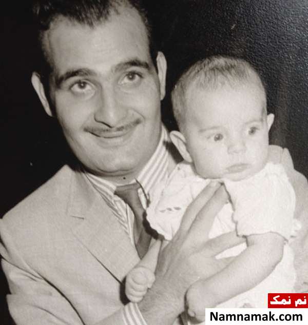  عکس قیصر خواننده در آغوش پدرش