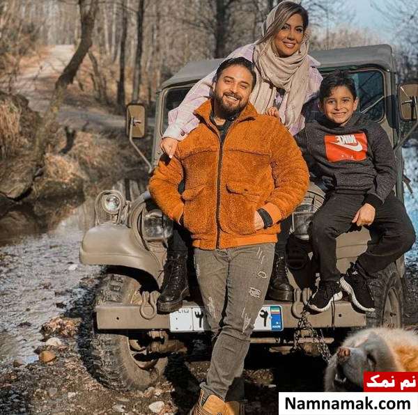 بابک جهانبخش در کنار همسر و پسرش