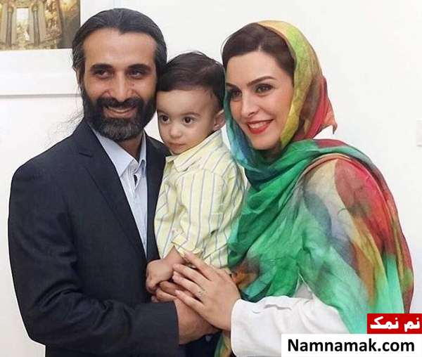 ماه چهره خلیلی و همسرش ماه چهره خلیلی و همسرش در کنار پسرشان