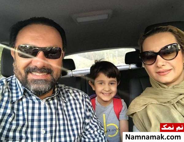 برزو ارجمند و پسرش برزو ارجمند و همسرش در کنار پسرشان