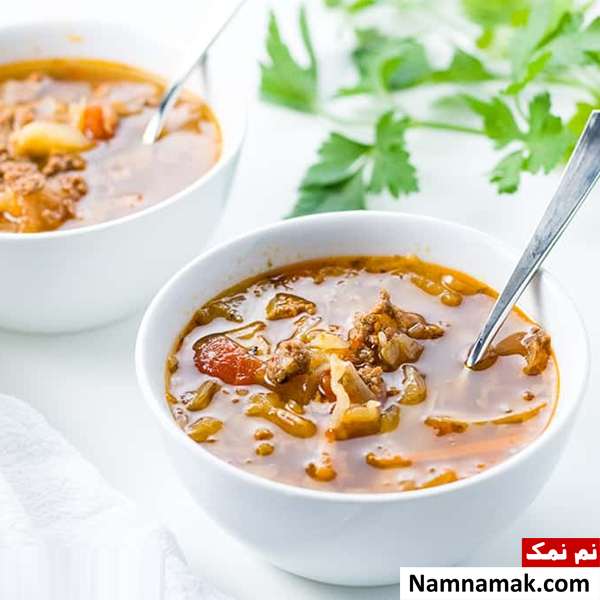 طرز تهیه سوپ کلم یونانی