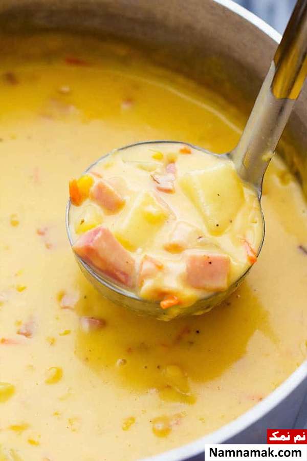 سوپ سیب زمینی و ژامبون طرز تهیه سوپ سیب زمینی و ژامبون