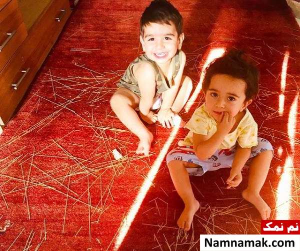 عکس های خانوادگی فلامک جنیدی در کنار همسر و دوقلوهایش حنا و میلان دوقلوهای فلامک جنیدی
