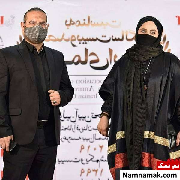 تصاویری از بازیگران در مراسم تجلیل از افتخارآفرینان سینمای ایران نرگس آبیار و همسرش محمدحسین قاسمی