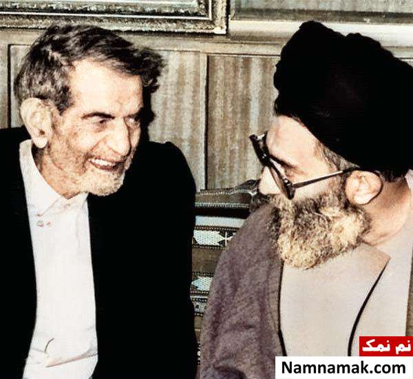 استاد شهریار در کنار آیت الله خامنه ای
