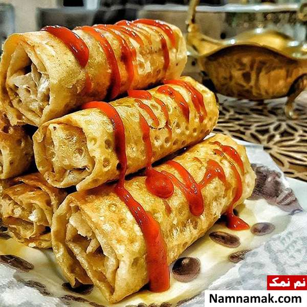 سمبوسه رولی با گوشت چرخ کرده