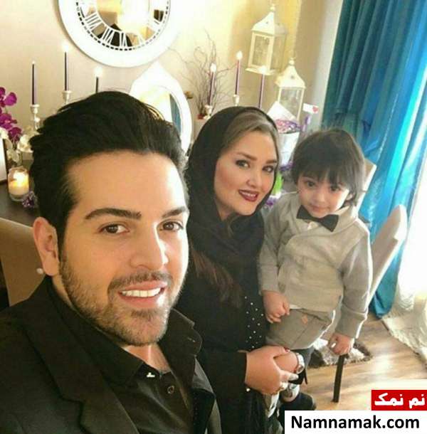 عماد طالب زاده و همسرش در کنار پسرشان