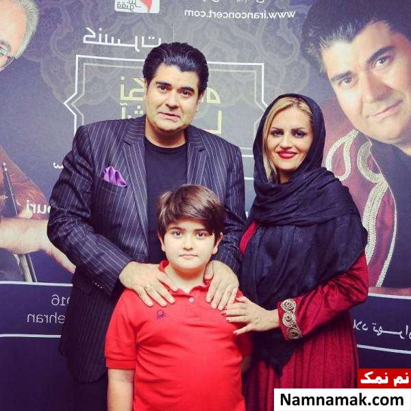 سالار عقیلی و همسرش در کنار پسرشان