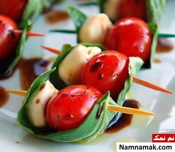 سفره آرایی و میوه آرایی همراه با گوجه
