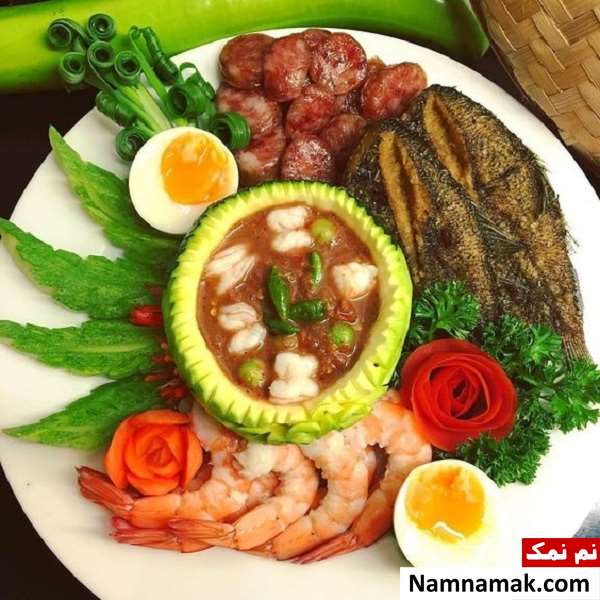 آموزش تصویری تزیین گوجه و خیار آسان و فوری