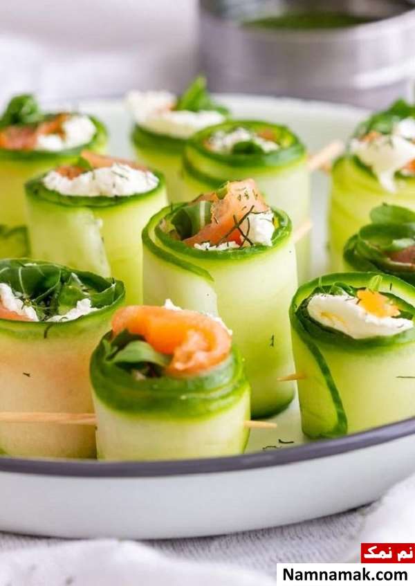 آموزش تصویری تزیین گوجه و خیار آسان و فوری