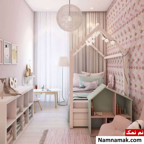 رنگ صورتی زیبا در اتاق کودک دخترانه 