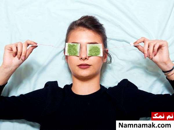 دلیل خشکی پوست دور چشمم چیه؟ + درمان فوری چای سبز کیسه ای مفید برای خشکی دور چشم