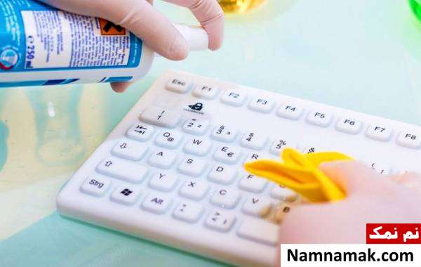 تمیز کردن کیبورد کامپیوتر با الکل