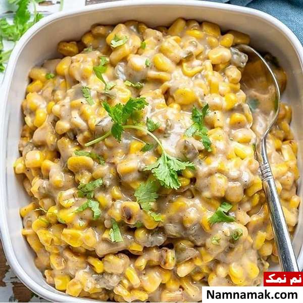 ذرت با سس خامه