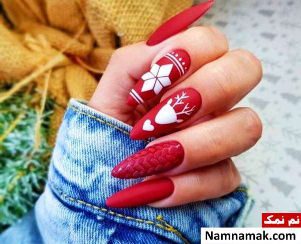 طراحی ناخن کریسمس گوزن