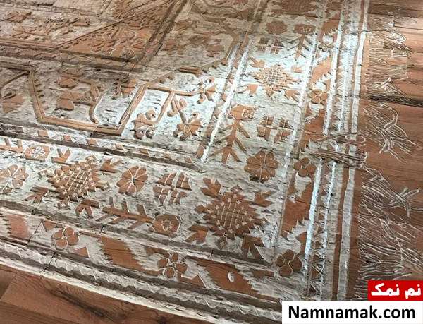 فرش روی زمین چوبی