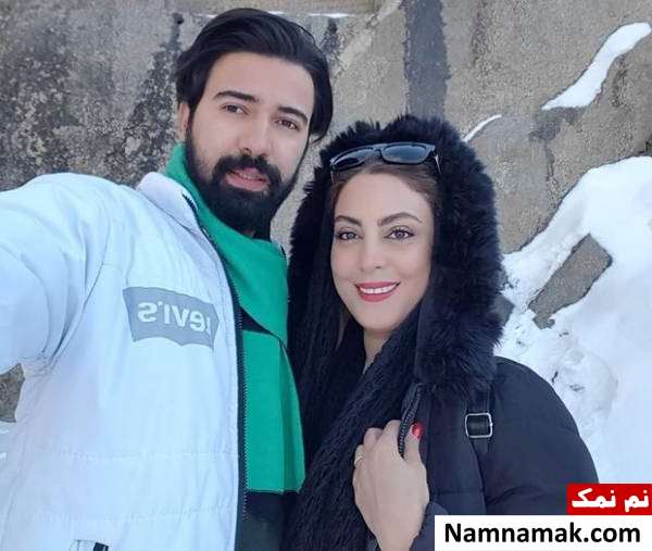 تبریک عاشقانه نیلوفر شهیدی برای تولد همسرش نیلوفر شهیدی و همسرش