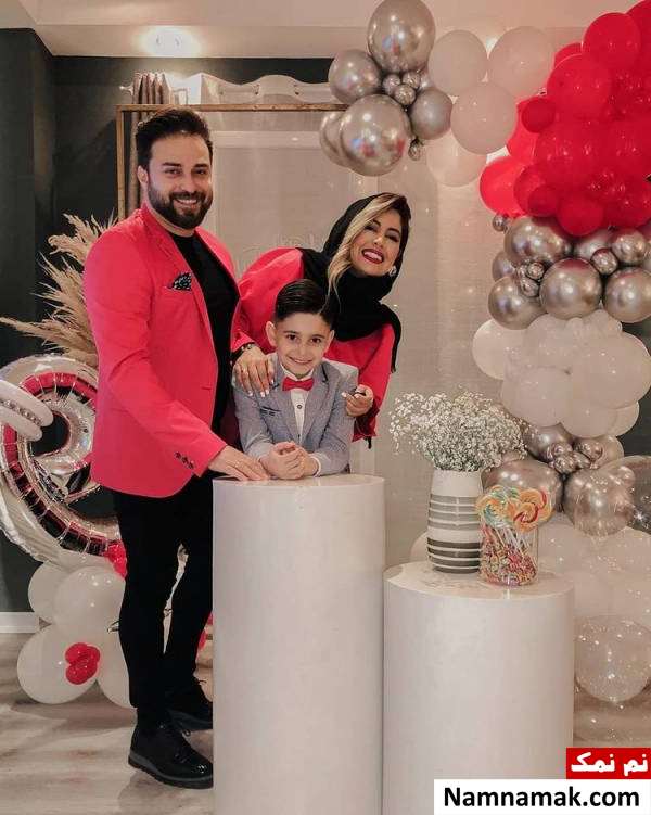 بابک جهانبخش و همسرش در جشن تولد پسرش آرتا خانواده بابک جهانبخش در تولد پسرشان