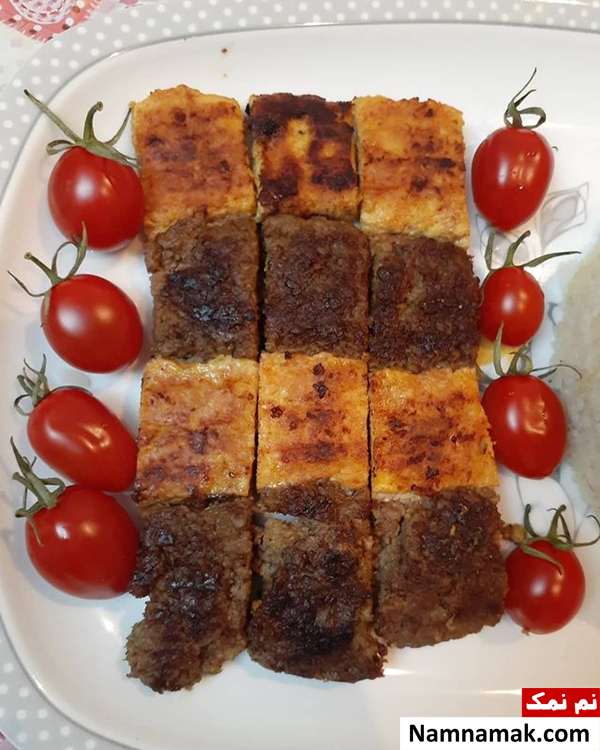 طرز تهیه کباب تابه ای دو رنگ خانگی متفاوت و خوشمزه کباب دو رنگ تابه ای