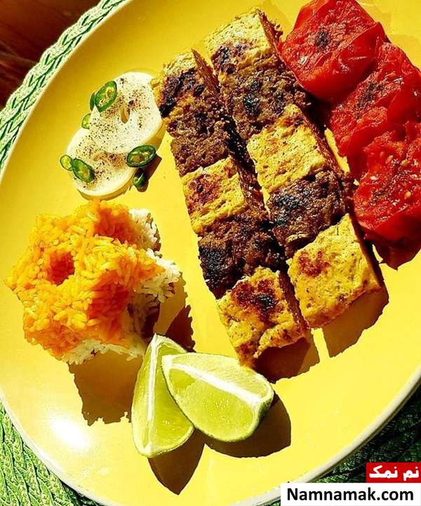 طرز تهیه کباب تابه ای دو رنگ مرغ و گوشت کباب دو رنگ تابه ای