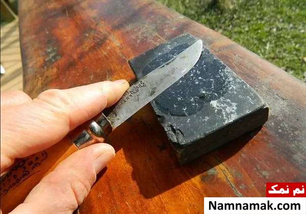 آموزش تیز کردن چاقو با سنگ