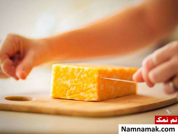 برش دادن پنیر با نخ دندان