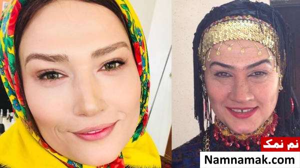گریم های سنگین بازیگران در تئاتر و سینما و تلویزیون گریم متفاوت لادن مستوفی در گذر موقت