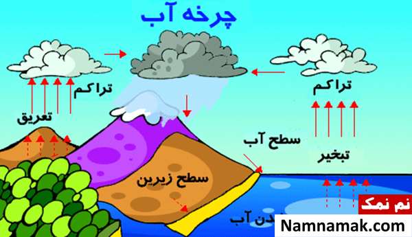 نقاشی و عکس چرخه آب