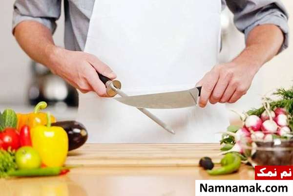 تیز کردن چاقو با چاقو تیز کن استیل