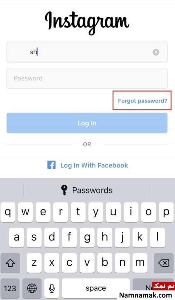 گزینه forgot password را انتخاب کنید