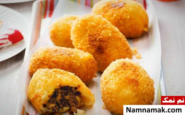 طرز تهیه بهترین غذاهای خانگی با سیب زمینی توپک سیب زمینی با گوشت