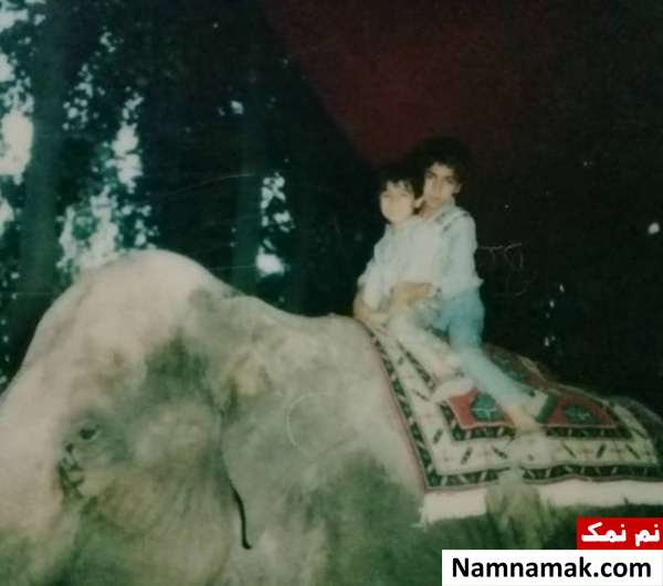 فیل سواری بازیگر پایتخت و برادرش + عکس جالب فیل سواری محسن تنابنده و بردارش