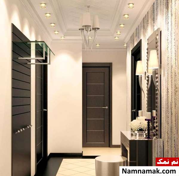 دکوراسیون و نورپردازی مدرن راهرو و راه پله نورپردازی راهرو ورودی شیک و مدرن
