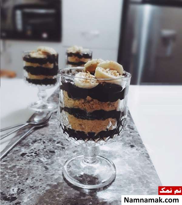 پودینگ شکلاتی با بیسکویت