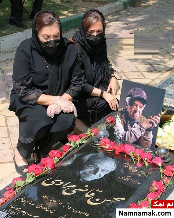 عکس آرامگاه محسن قاضی مرادی مهوش وقاری در مراسم چهلم همسرش