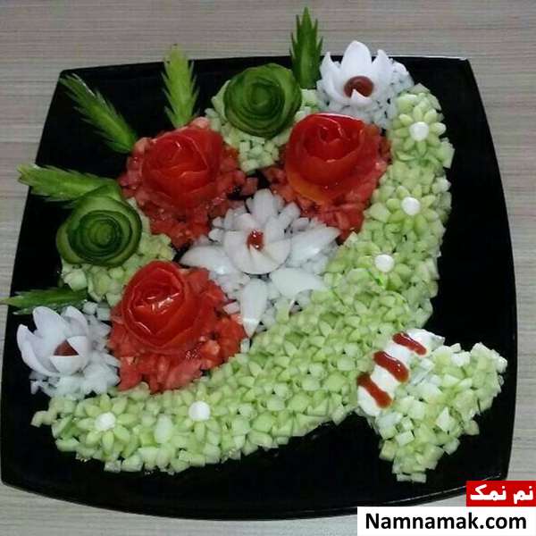 تزیین سالاد شیرازی