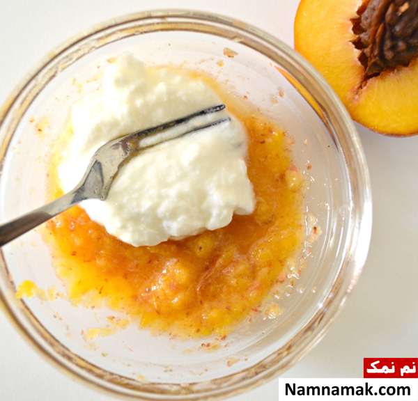 ماسک کلاژن ساز با هلو و ماست
