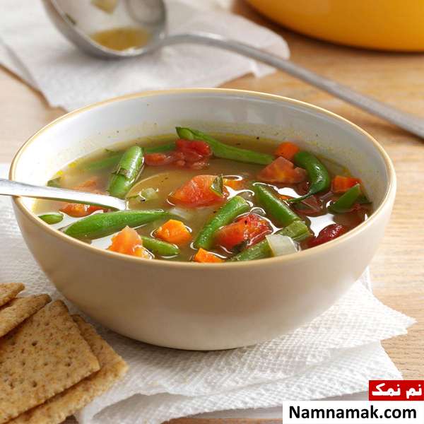 خوراک لوبیا سبز با مرغ